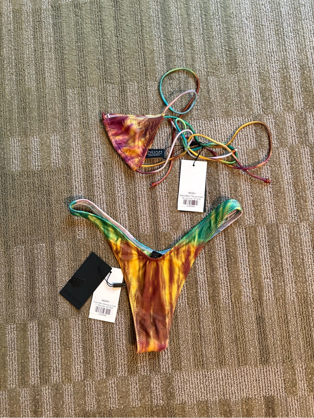 Indah Multicolor Tie-Dye String Bikini